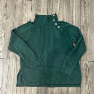 J. Crew Teal Button-Collar Pullover